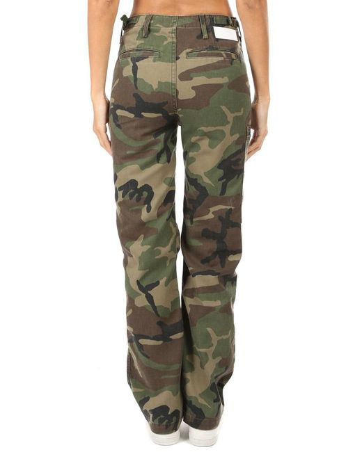 RE/DONE Synthetic High Waisted Cargo Pants in Camo (Green) - Lyst