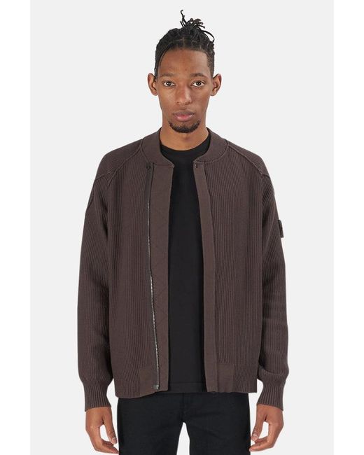 Ghost Piece Knit Bomber Jacket 