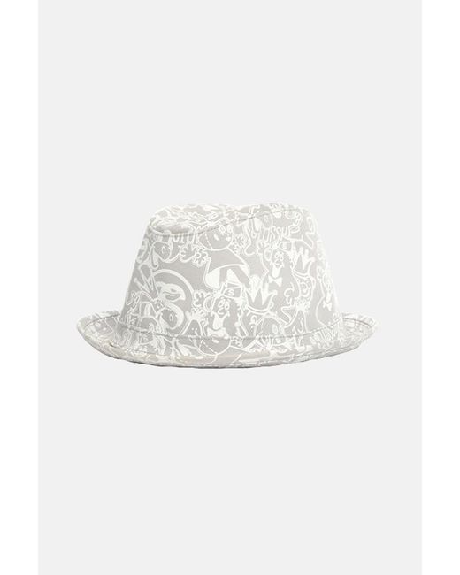 Stussy Cotton Fedora Hat in Grey (White) for Men Lyst