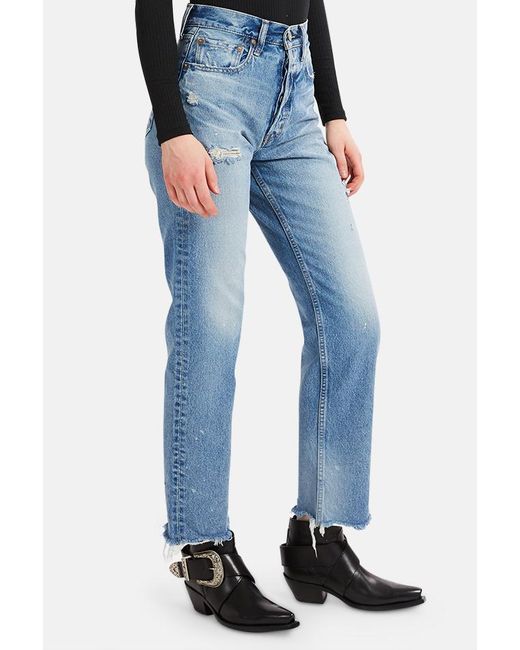 Moussy Denim Lomita Wide Straight Jeans in Blue | Lyst Canada