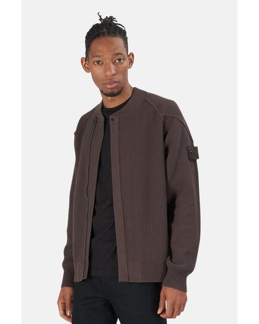 Ghost Piece Knit Bomber Jacket 
