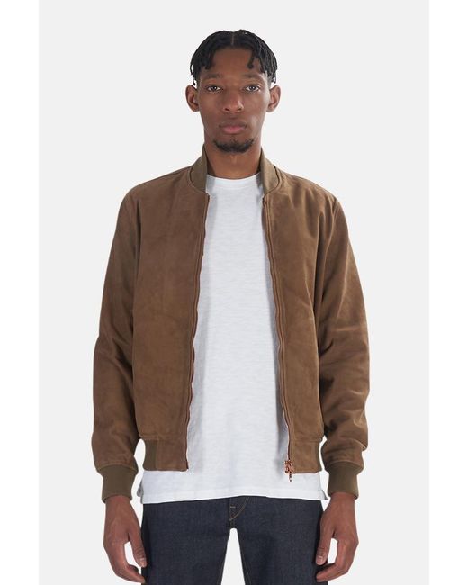 beige suede bomber jacket