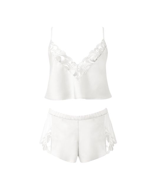 Bluebella Leonora Luxury Satin Cami And Short Set White/sheer