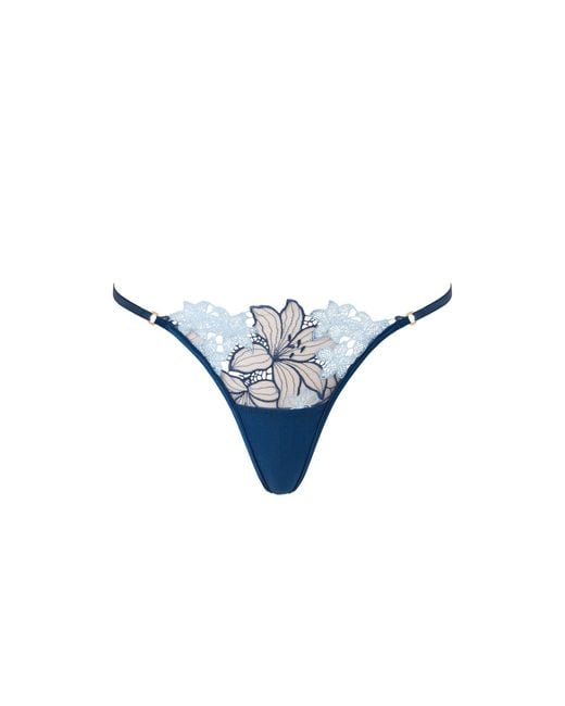 Bluebella Blue Calantha Floral Lace Thong
