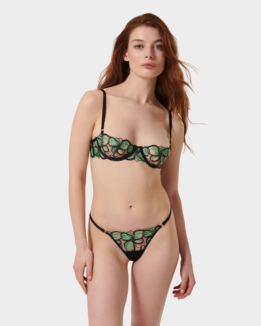 Bluebella Green Odette Floral Balcony Bra/Summer