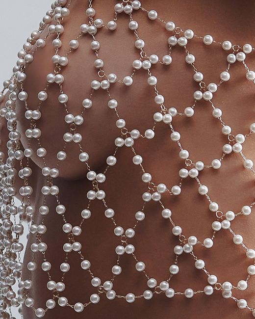 Bluebella Brown Pearl Crop Cami Pearl