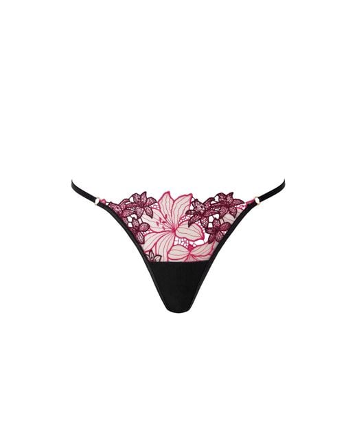 Bluebella Purple Calantha Floral Thong Cherry Lacquer/Virtual