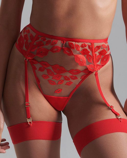Bluebella Marian Suspender Red/sheer