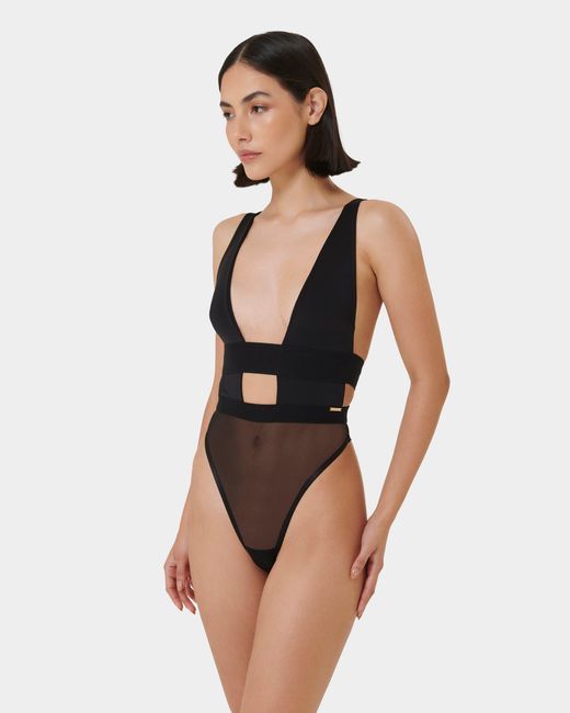 Bluebella Black Topaz Strappy Sheer Bodysuit