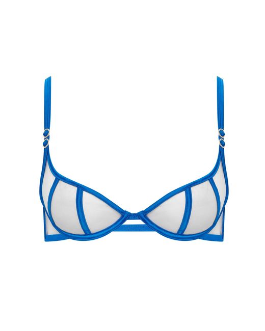 Bluebella Etta Sheer Strappy Bra Blue