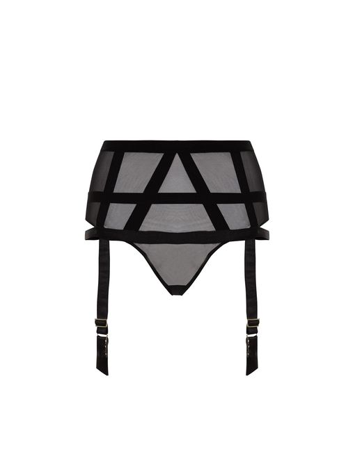 Bluebella Karolina Garter Belt Thong In Black
