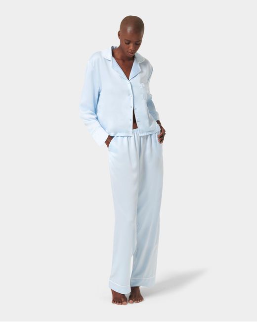Bluebella Blue Sara Luxury Satin Long Set Ice Water