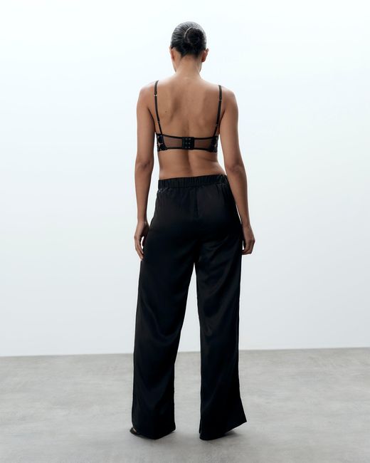 Bluebella Black Presley Luxury Satin Flared Trousers