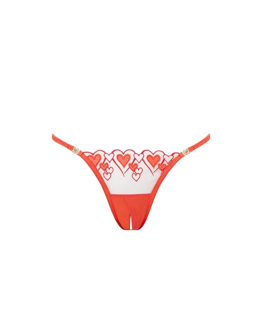 Bluebella Red Harlow Open Back Heart Brief Coral
