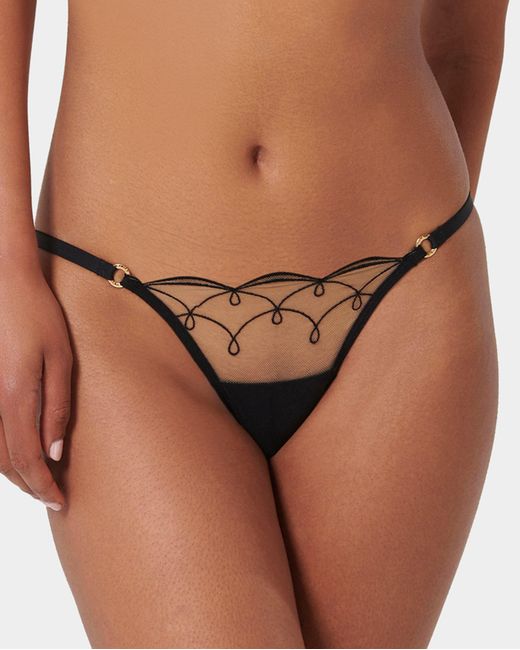 Bluebella Metallic Marceline Embroidered Sheer Brief