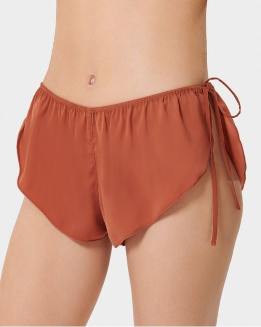 Bluebella Brown Nicole Luxury Satin Crop Cami And Short Set Baked Clay