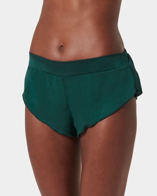 Bluebella Green Stephanie Luxury Satin Crop Cami And Short Set Botanical Garden