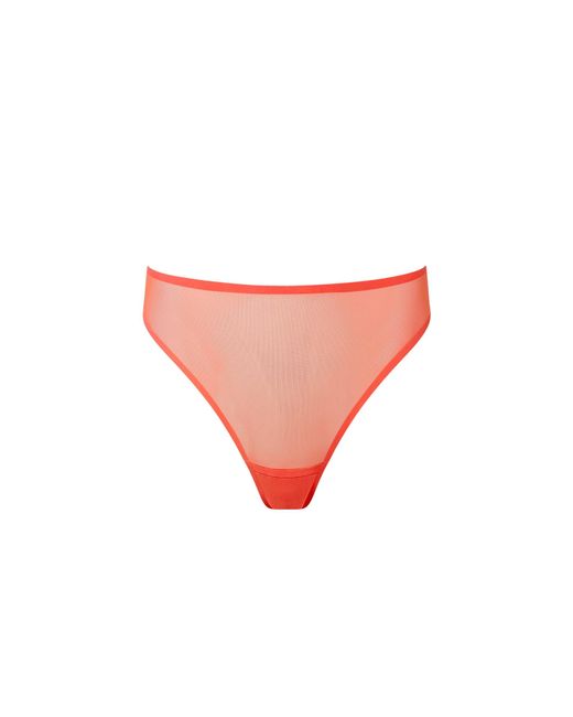 Bluebella White Naomi High-waist Thong Hot Coral