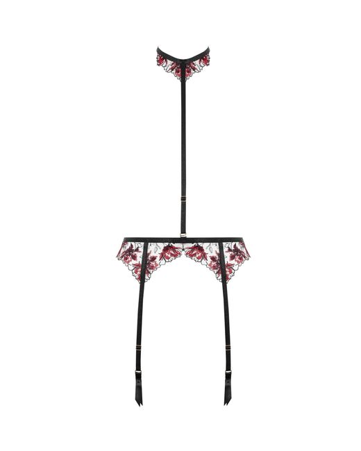 Bluebella White Calista Suspender Harness/Cherry