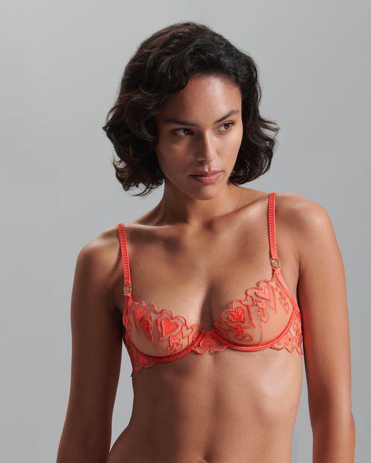 Bluebella Harlow Wired Bra Hot Coral/sheer