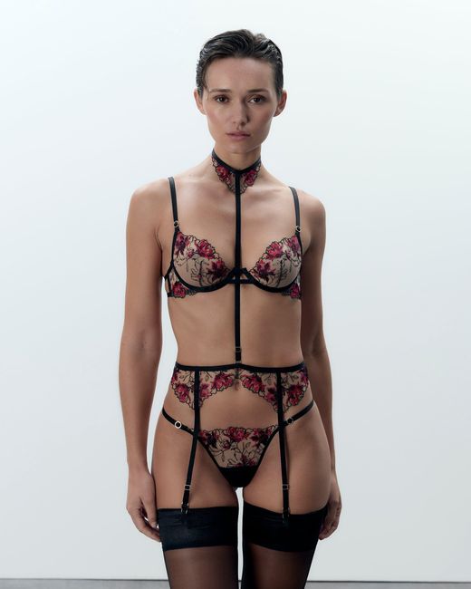 Bluebella White Calista Suspender Harness/Cherry