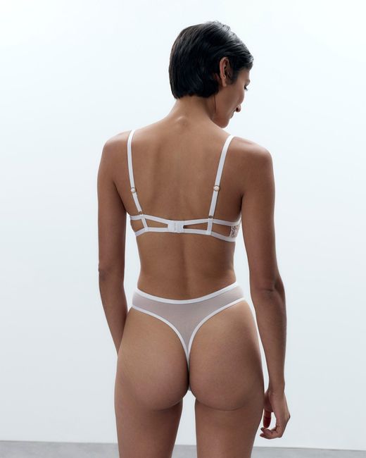 Bluebella White Marisa Embroidered Sheer Bodysuit