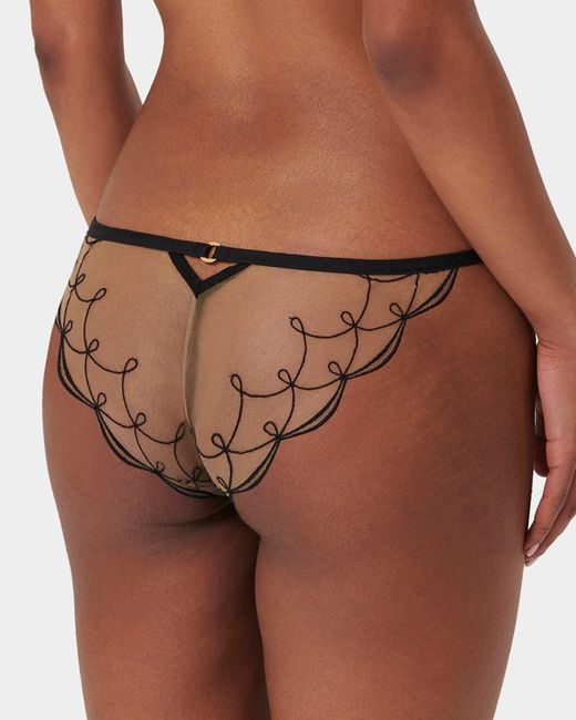Bluebella Metallic Marceline Embroidered Sheer Brief