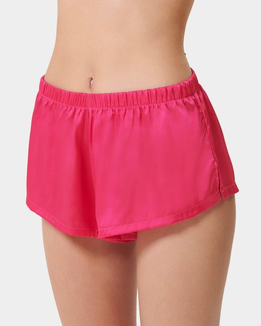 Bluebella Saskia Luxury Satin Soft Bra And Short Set Fuchsia Pink