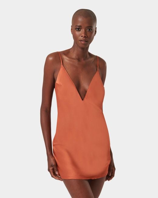 Bluebella Orange Clea Satin Chemise Baked Clay