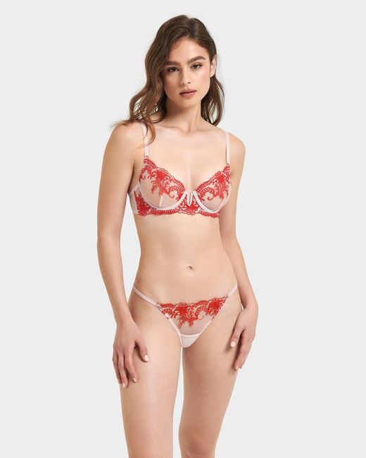 Bluebella Pink Marseille Embroidered Sheer Bra