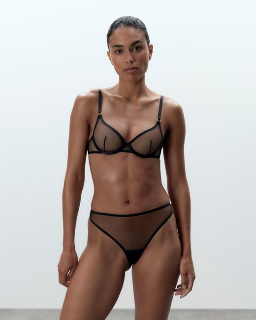 Bluebella White Naomi High-waist Thong Black