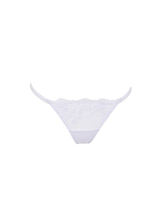 Bluebella White Marseille Embroidered Sheer Thong
