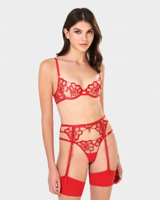 Bluebella Catalina Suspender Red/sheer