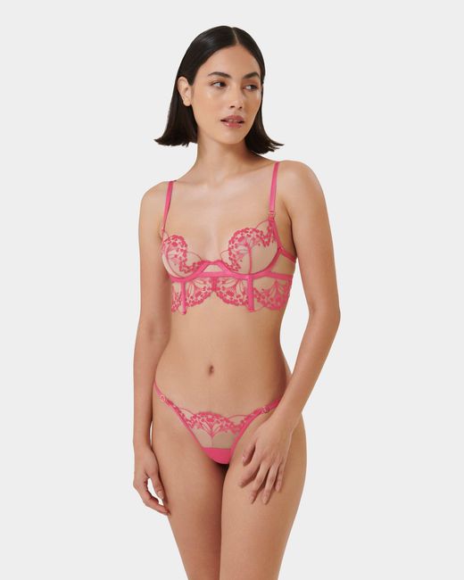 Bluebella Pink Marisa Thong Fuchsia/Sheer