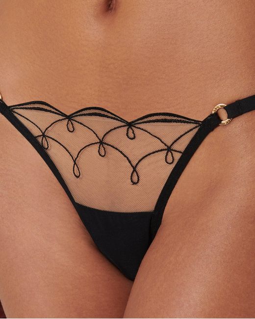 Bluebella Metallic Marceline Embroidered Sheer Brief