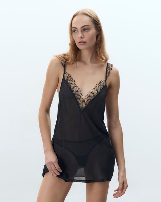 Bluebella Black Amarosa Sheer Chemise