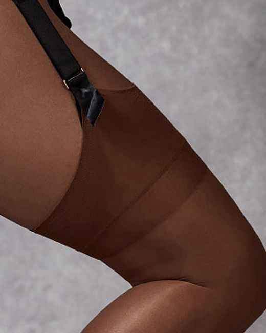 Bluebella White Plain Leg/Plain Top Stockings Berry
