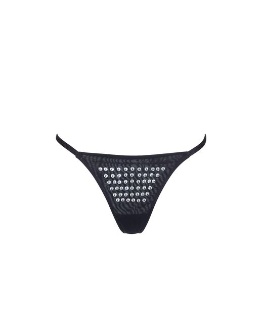 Bluebella White Bb X Ashish Silver Diamante Satin And Mesh Thong