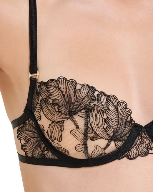 Bluebella Black Alula Embroidered Sheer Bra