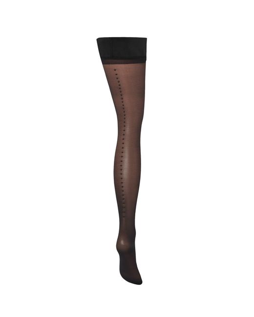 Bluebella Brown Diamante Back Seam Leg/Plain Top Stockings