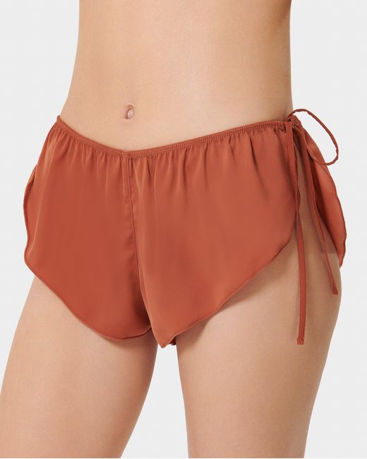 Bluebella Brown Nicole Luxury Satin Crop Cami And Short Set Baked Clay