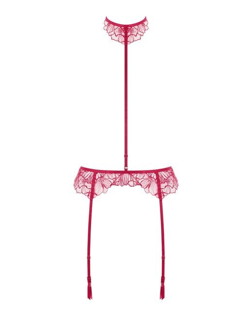 Bluebella Red Amarosa Suspender Harness With Detachable Collar