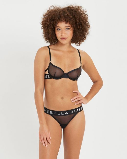 Bluebella Black Cora Mesh Thong