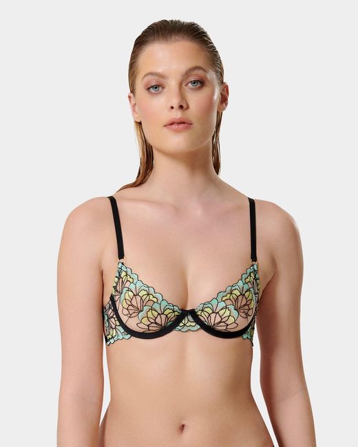 Bluebella Green Serena Wired Bra Mint/lemon/black