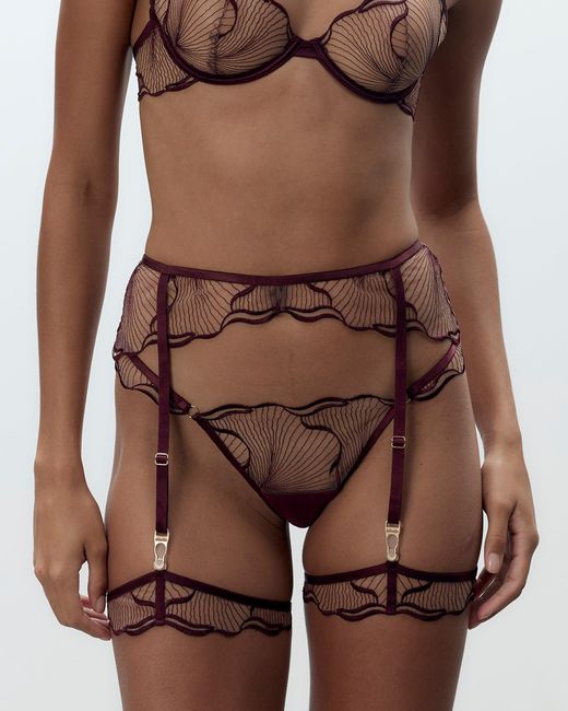 Bluebella White Marabel Suspender Cherry