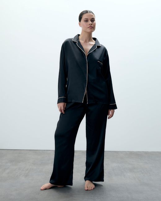 Bluebella Blue Claudia Shirt And Trouser Set Black/pale Pink