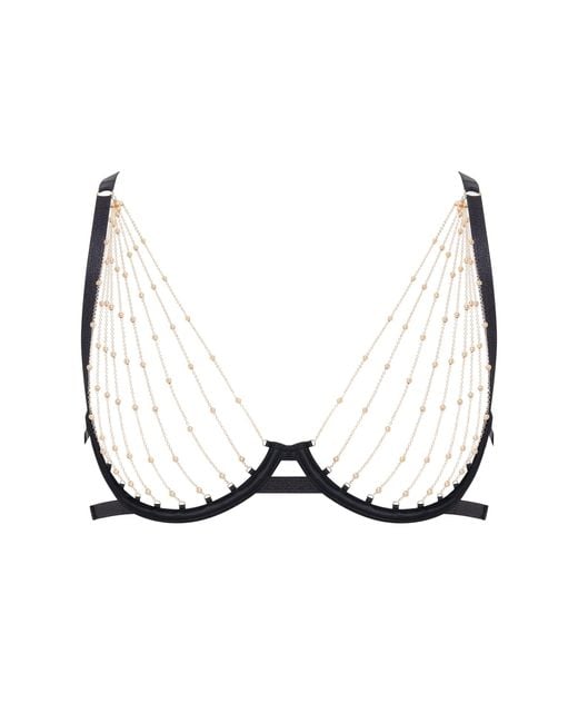Bluebella White Frida Open Wired Bra Black/gold