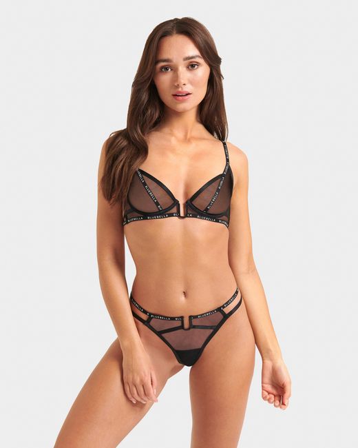 Bluebella Black Sadie Sheer Mesh Bra