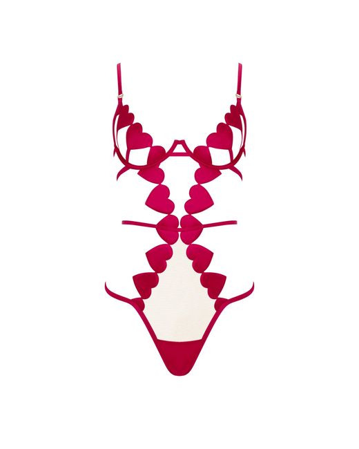 Bluebella Red Gia Open Heart Bodysuit