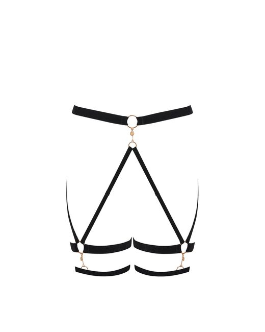 Bluebella White Simone Thigh Harness Black/gold